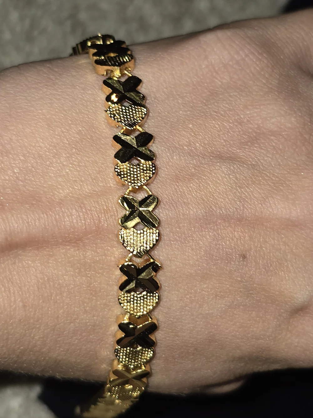 22kgp Dubai Jewelry Gold-Tone X Link Bracelet - Women Jewelry